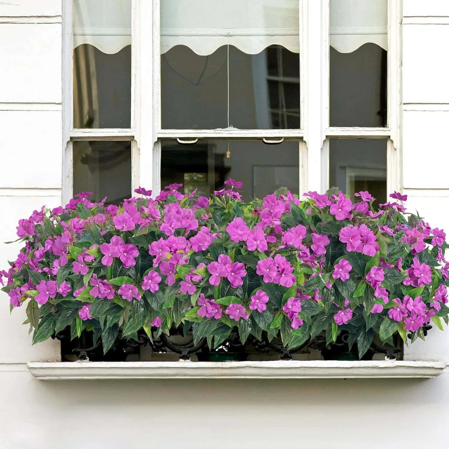 1/2/6PCS Artificial Balsam Flowers – UV Resistant Realistic Silk Faux Flower Stems for Indoor Outdoor Decor, Wedding, Home, Hotel Arrangement
