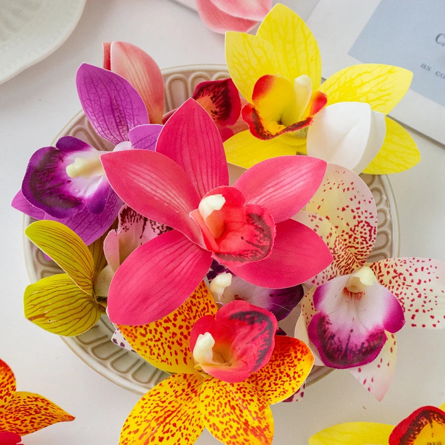 Artificial Orchid Flower Heads (50/100pcs) – Silk