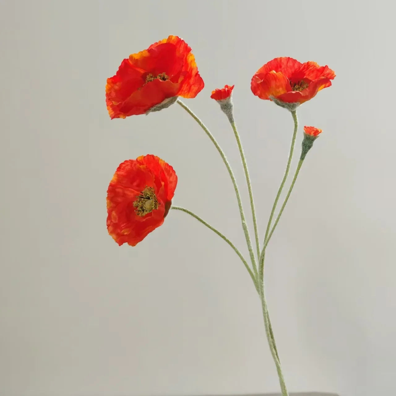 Artificial Poppy Stems – 65cm Long Faux Flowers for Wedding, DIY Decor