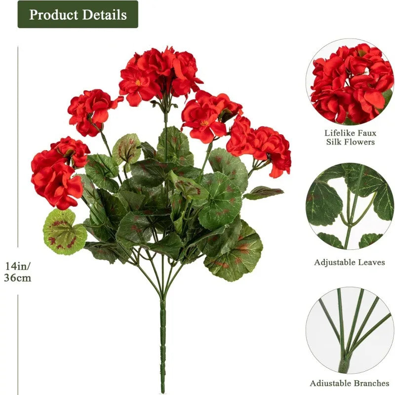 Bulk Artificial Begonia Geranium Silk