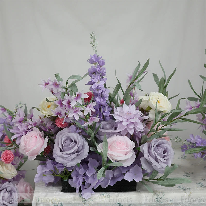 Artificial Rose & Delphinium Arch Arrangement Bulk – Silk Floral Backdrop Row