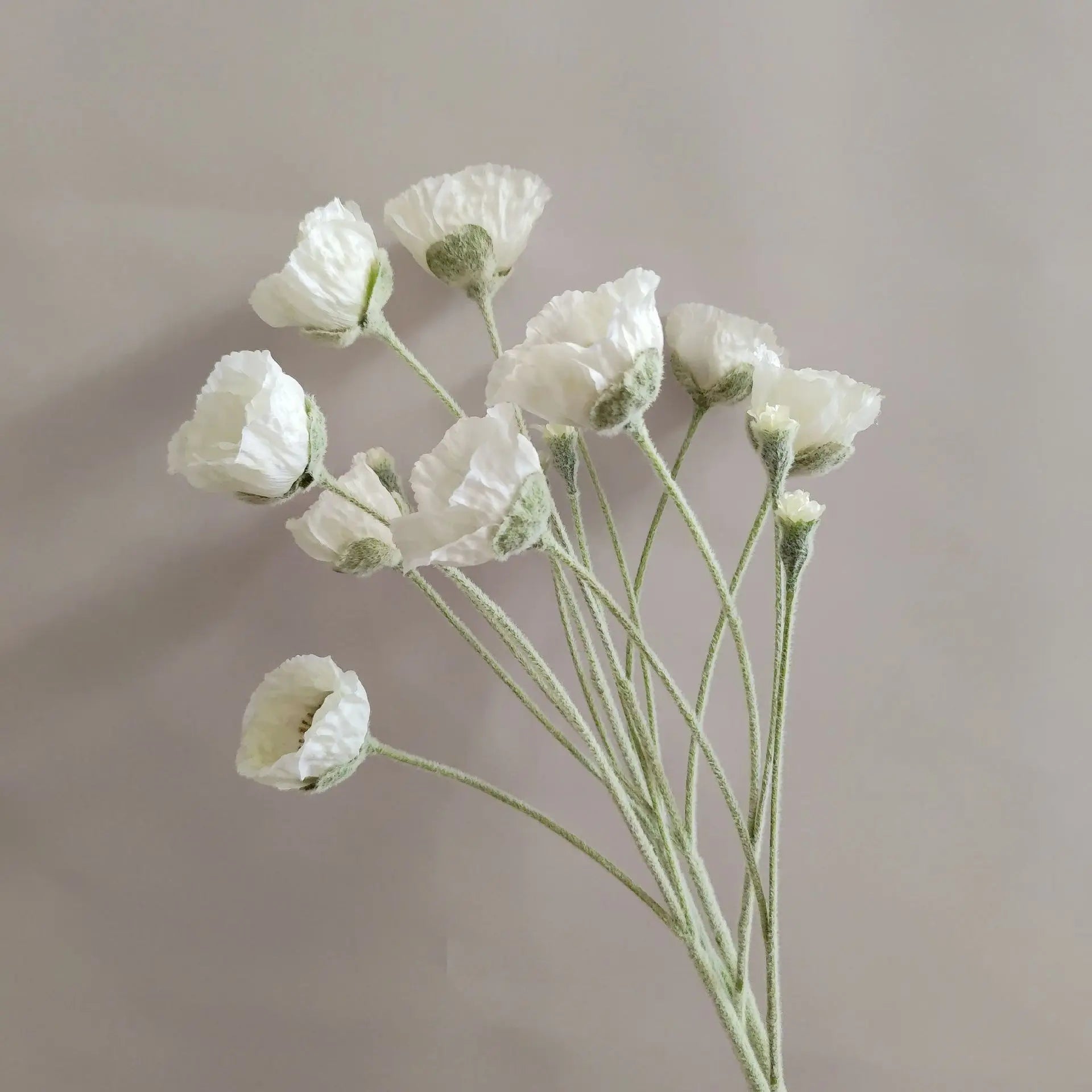 Artificial Poppy Stems – 65cm Long Faux Flowers for Wedding, DIY Decor
