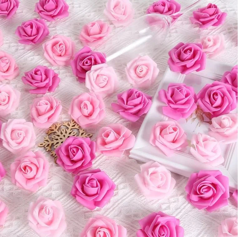 10/20/50PCS Artificial Foam Rose Flowers Bulk – PE Faux Rose Heads
