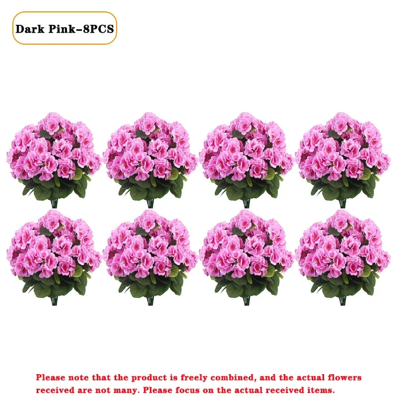 1-8PCS UV Resistant Artificial Begonia Flowers – Realistic Faux Outdoor Flower Heads for Garden, Porch, Patio, Wedding Decor & Floral Arrangements