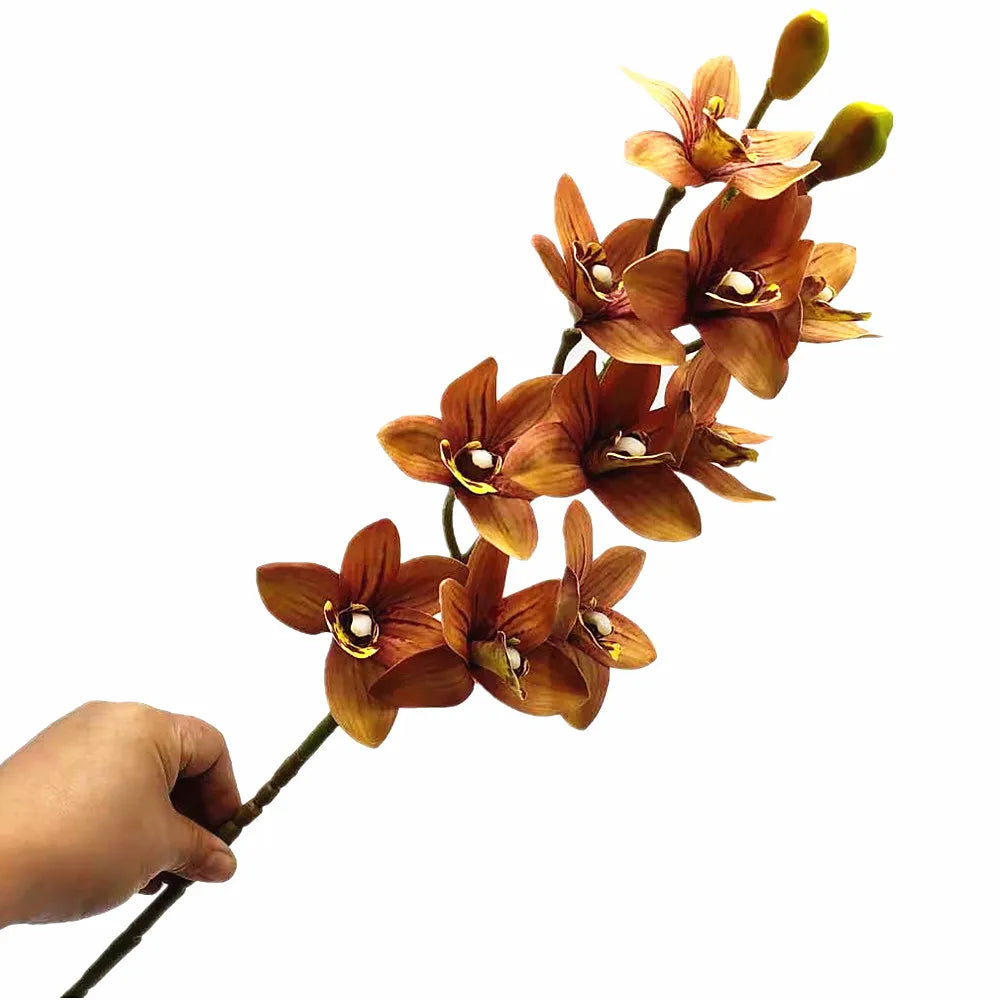 Artificial Real Touch Orchid Plant – 10 Head PU Tropical Orchid Stem
