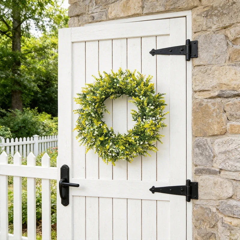 Artificial Lavender Wreath Set – Hanging Lavender Wreaths for Indoor/Outdoor