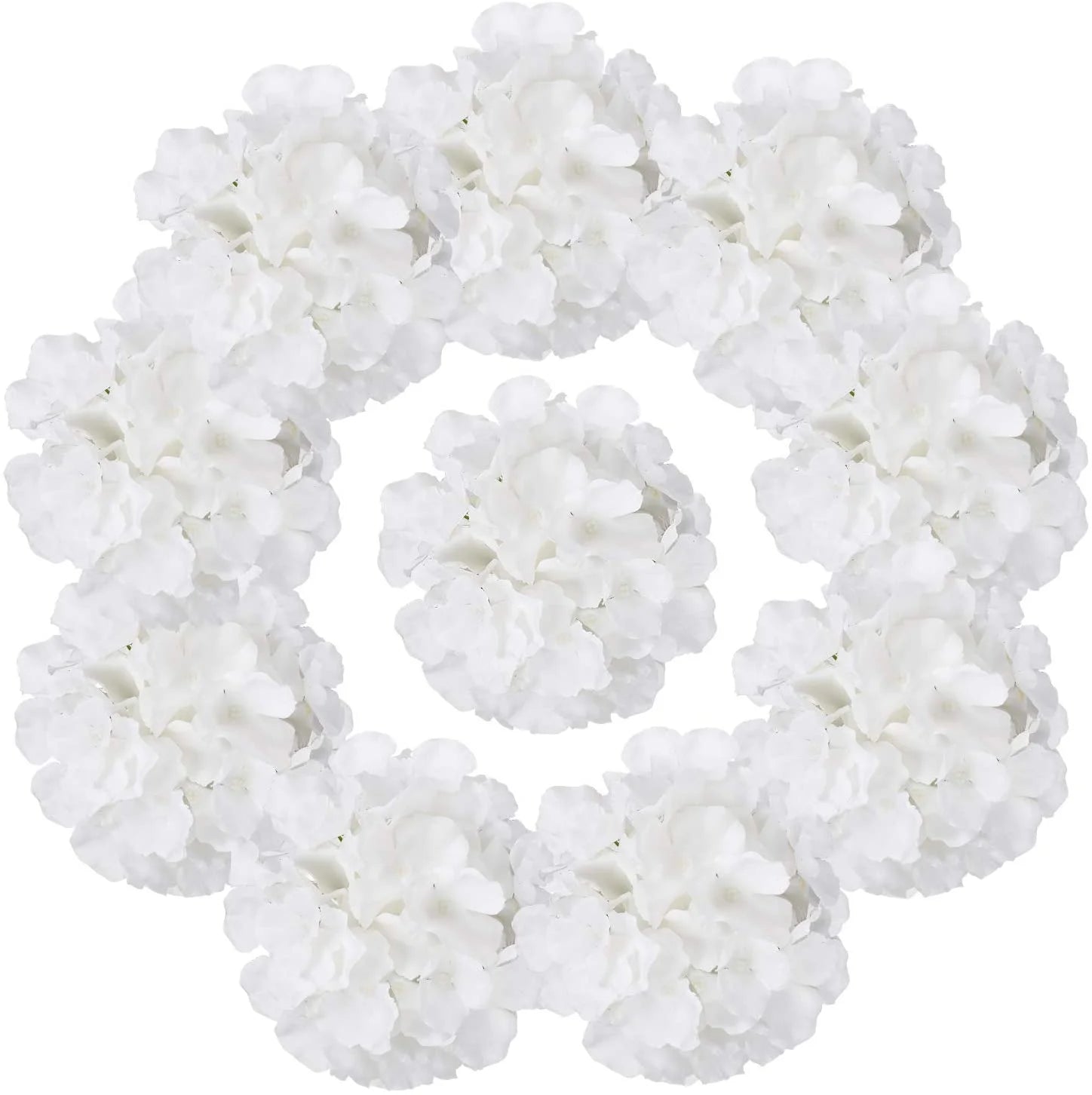 10PCS Artificial White Hydrangea Flowers – Real Touch Silk Hydrangea Branch Stems, Faux Hydrangea Bouquet for Wedding, Home Decor & Centerpieces