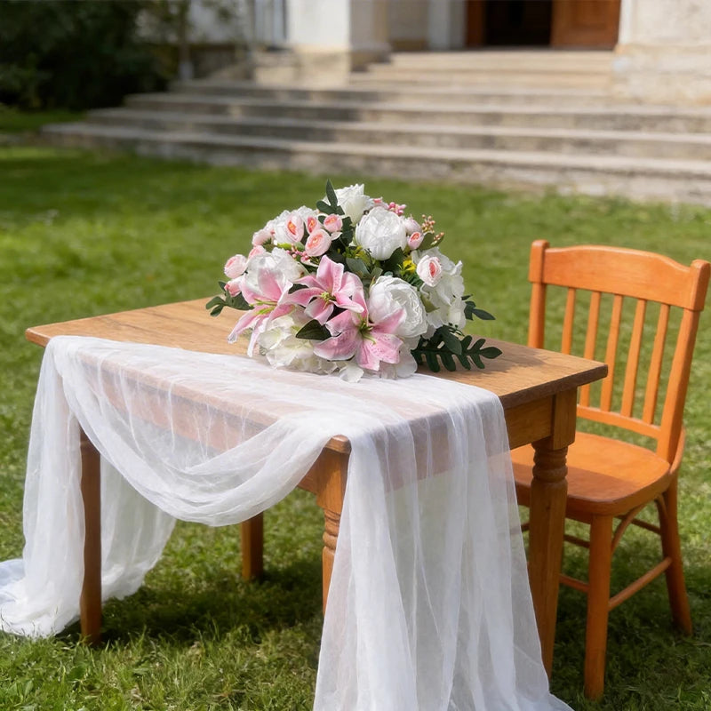 Artificial Flower Ball 50cm Bulk – Rose & Lily Silk Wedding Centerpiece