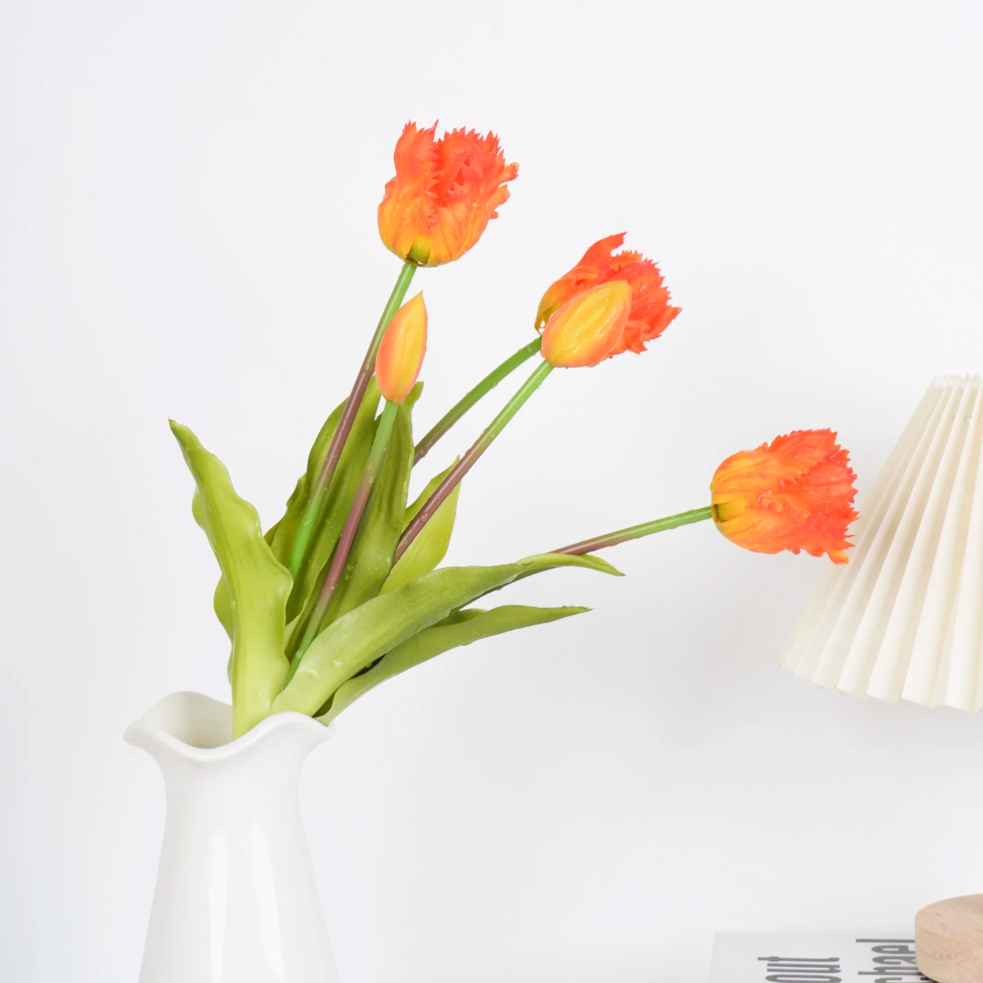 Parrot Wave Real Touch Tulip Artificial Flowers Bulk – Soft Silicone Latex Faux Tulip Bouquet | Perma Petals