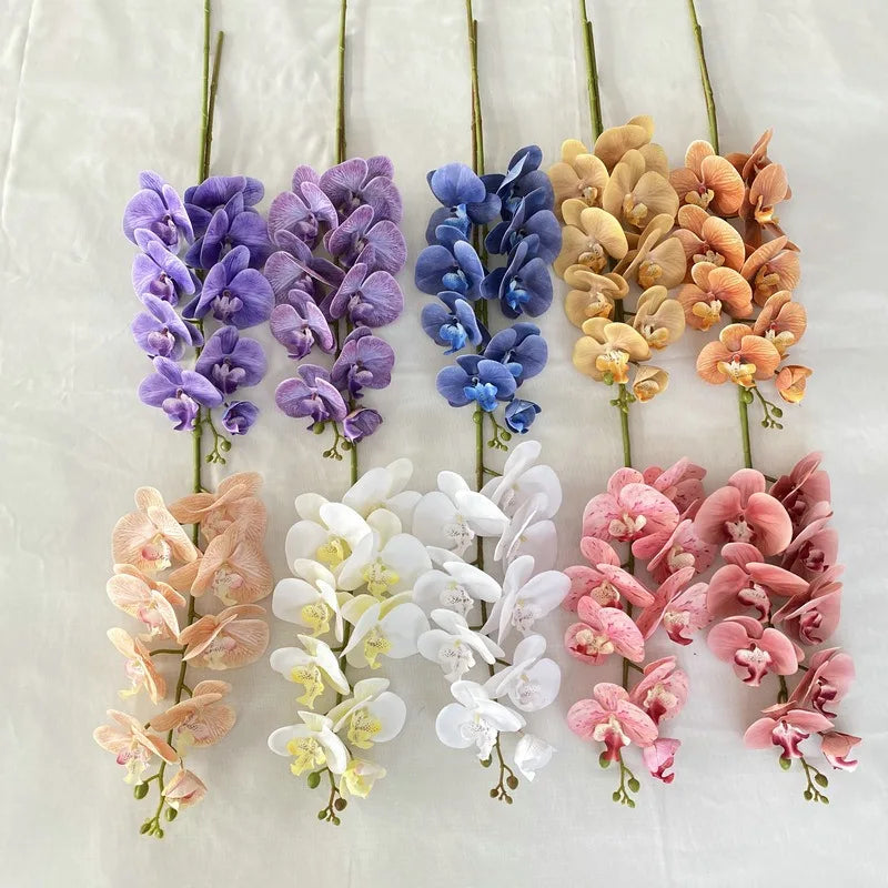38" Artificial Butterfly Orchid Bouquet Bulk – 9-Head Faux Phalaenopsis Orchids