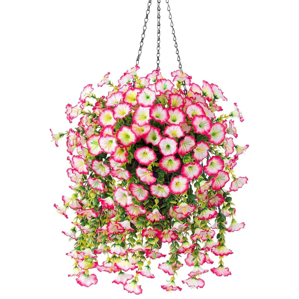 Artificial Hanging Flowers & Plants – UV Resistant Mixed Color Faux Flower Garland for Easter 2025, Wedding Decor, Home, Room & Outdoor Decoration