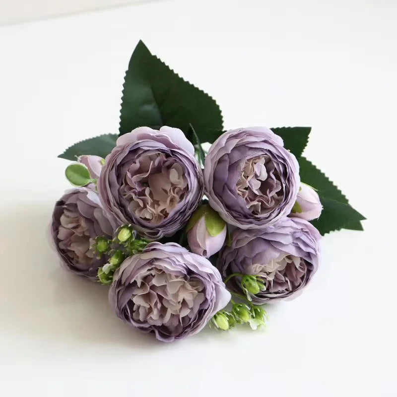 Artificial Rose & Peony Bouquet – Silk Wedding Bridal Flowers, Faux Roses & Peonies