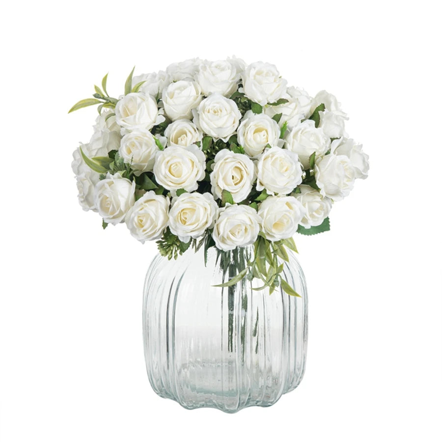 Bulk Artificial Roses- 10-Head Silk Bouquet
