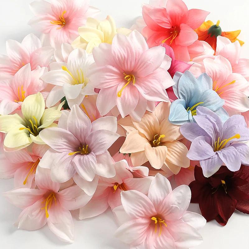 Artificial Silk Flower Heads Bulk (5/10PCS) – Artificial Carnation/Lily Flowers