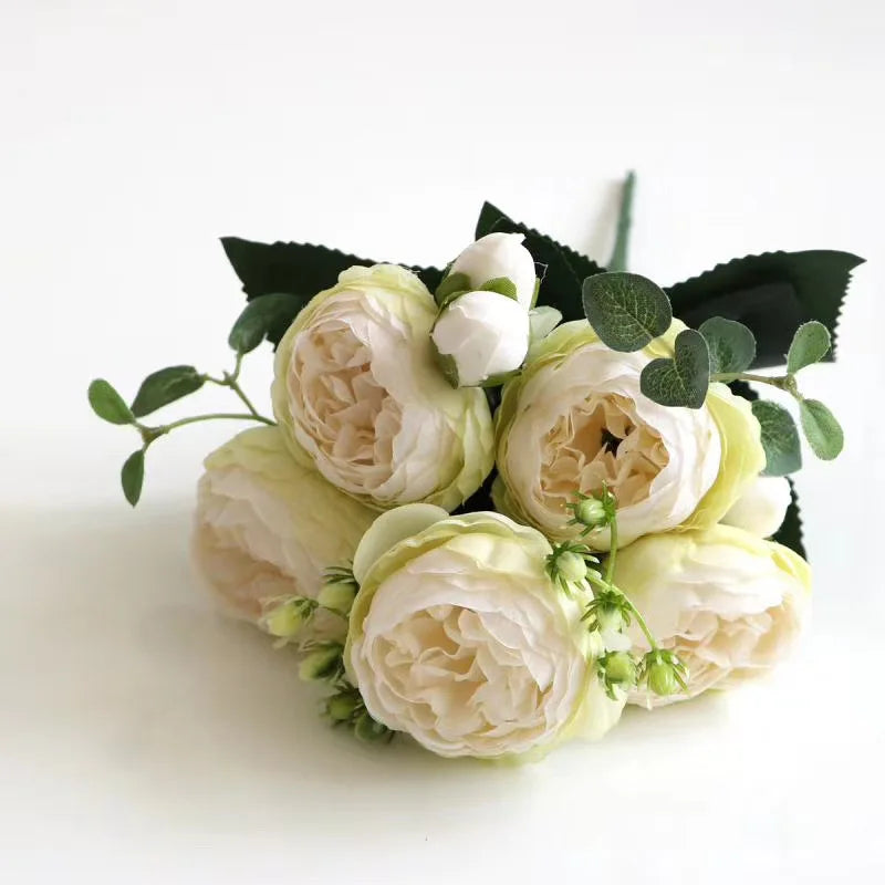 Artificial Rose & Peony Bouquet – Silk Wedding Bridal Flowers, Faux Roses & Peonies