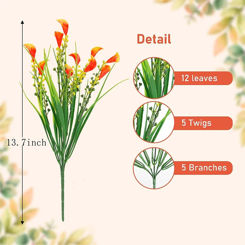 35cm Artificial Calla Lily Bouquet – Realistic Faux Calla Lily Flowers for Home Decor, Wedding Centerpieces, Indoor Floral Arrangements, Garden Decorations