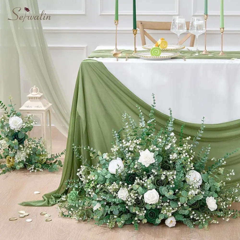 200PCS Artificial Eucalyptus & Baby’s Breath Bulk Stems