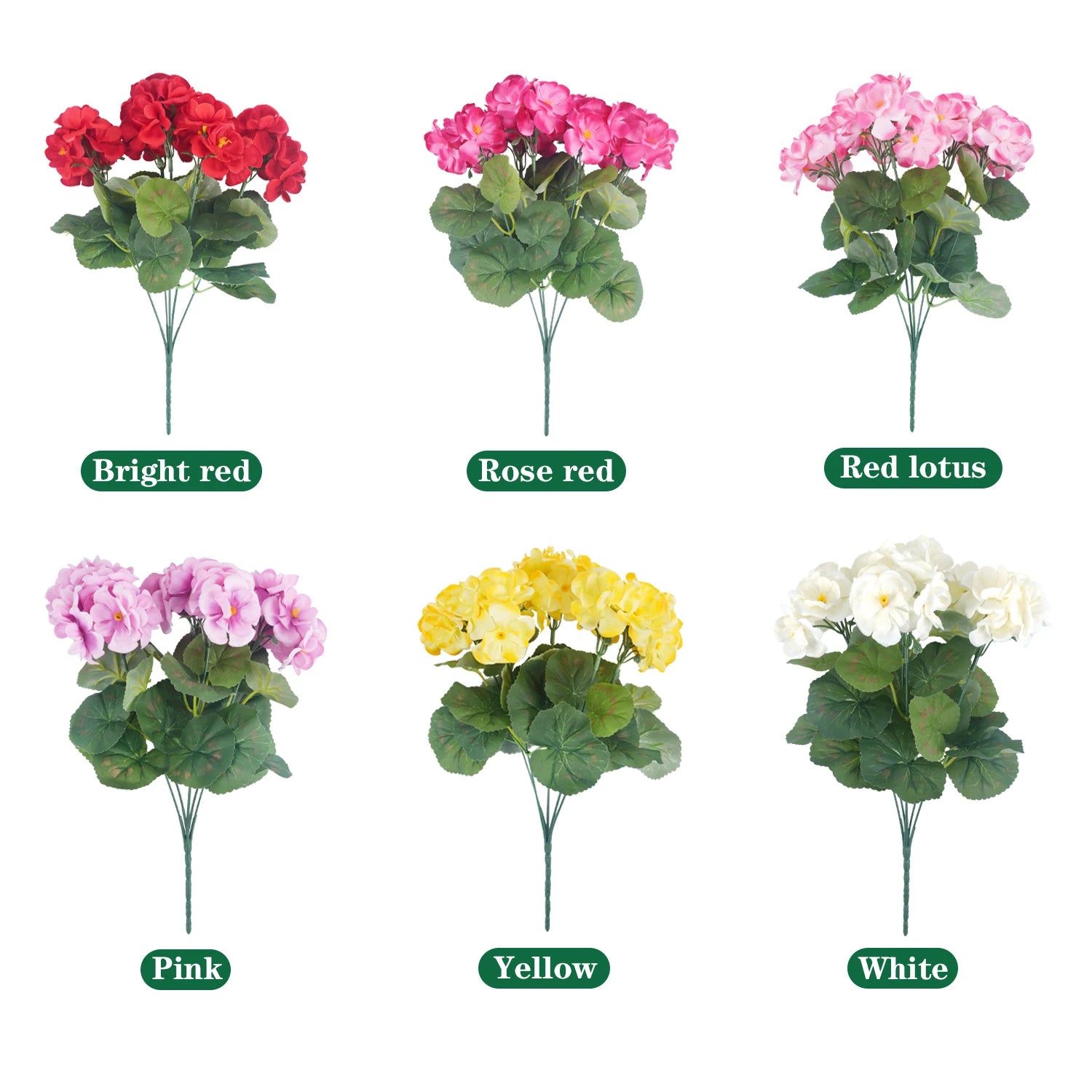 Artificial Begonia Silk Bouquet Bulk – 4/6Pcs