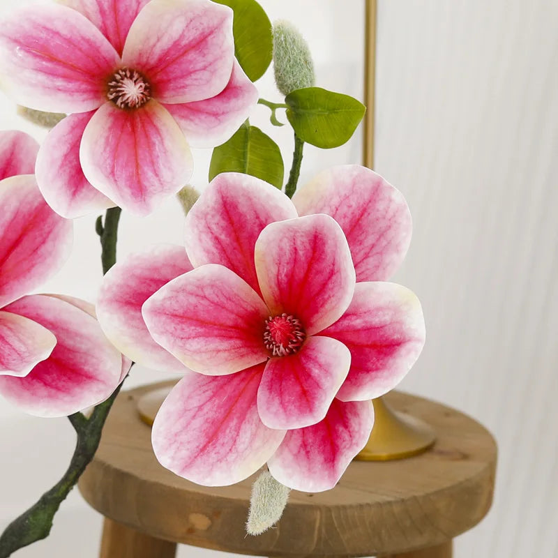 Artificial Magnolia Branch Bulk – 3-Head Real Touch Faux Flowers