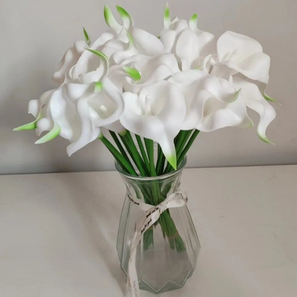 Bulk Real Touch Artificial Calla Lily Flowers (1/5/10/20 PCS) – Premium Latex Look Faux Calla Lily Bouquet
