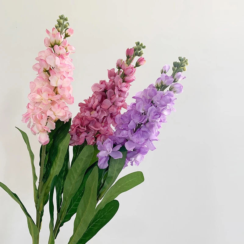 Artificial Hyacinth Flowers Bulk with Green Leaves – Violet Silk Faux Hyacinth Branch