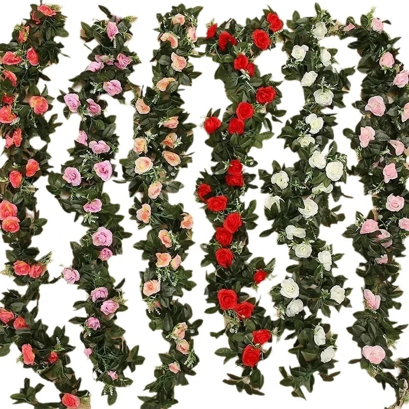 Artificial Rose Vine Silk Garland