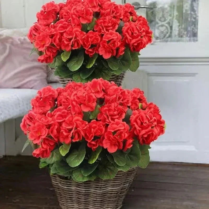 1-8PCS UV Resistant Artificial Begonia Flowers – Realistic Faux Outdoor Flower Heads for Garden, Porch, Patio, Wedding Decor & Floral Arrangements