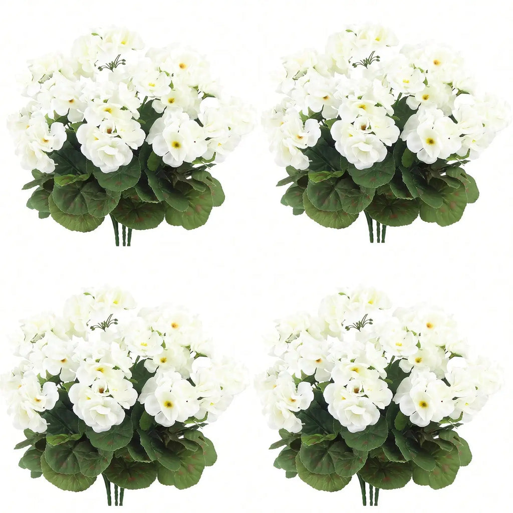Artificial Hanging Flowers with Green Foliage – Faux Flower Branches for Indoor Outdoor Garden Decor, Porch, Patio, Window Boxes & Hanging Planters (1/2/4PCS Sets)