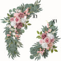 2PCS Artificial Rose Wreaths Bulk – Silk Floral Circle for Wedding Arch Decor