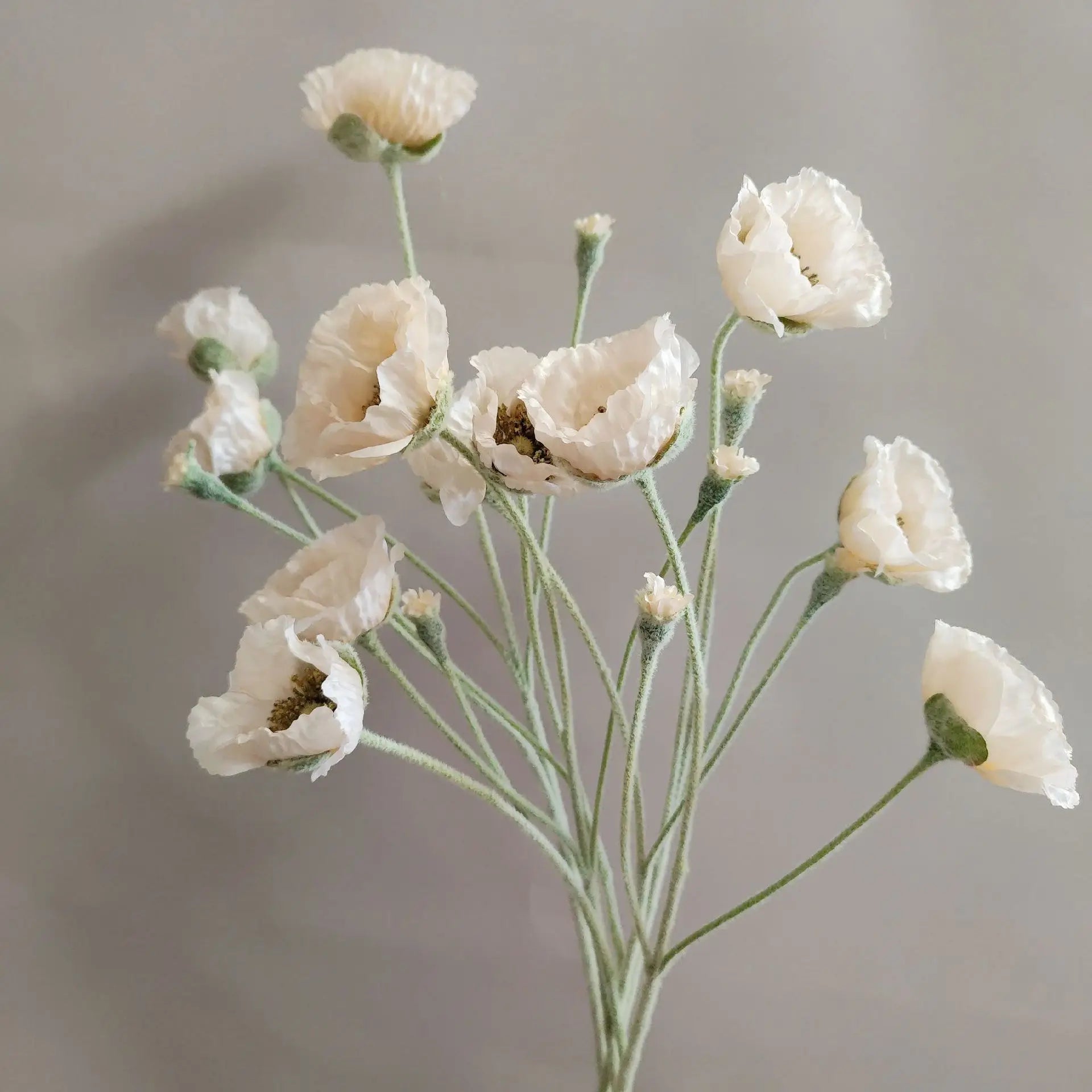 Artificial Poppy Stems – 65cm Long Faux Flowers for Wedding, DIY Decor