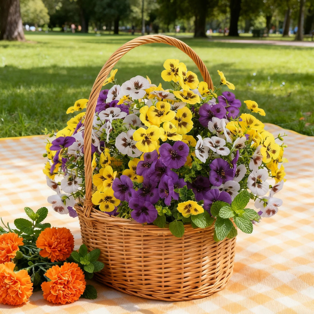 Bulk Artificial Pansy Silk Flower Bouquet