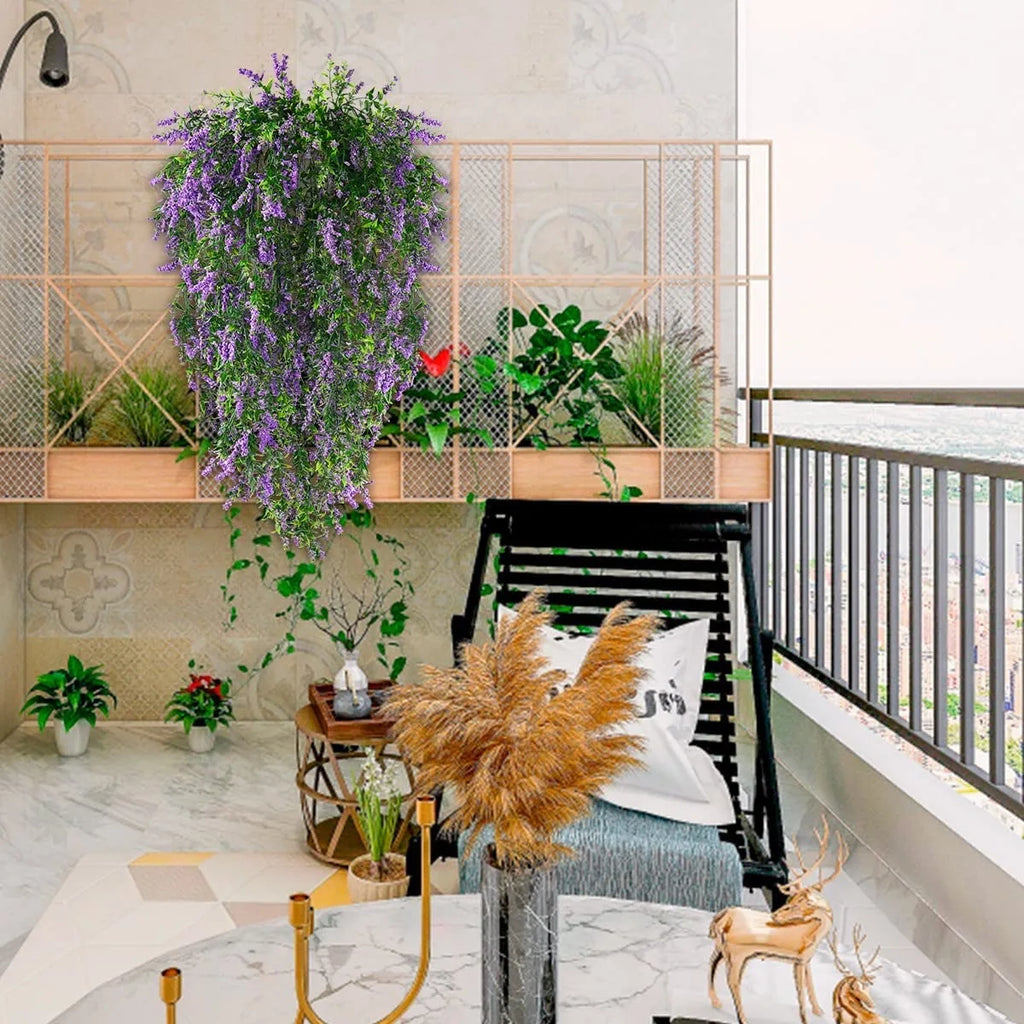 2PCS Artificial Baby’s Breath Ivy Vine – Hanging Faux Flowers Garland for Wedding Decor, Garden, Window, Home Wall & Outdoor Floral Decoration
