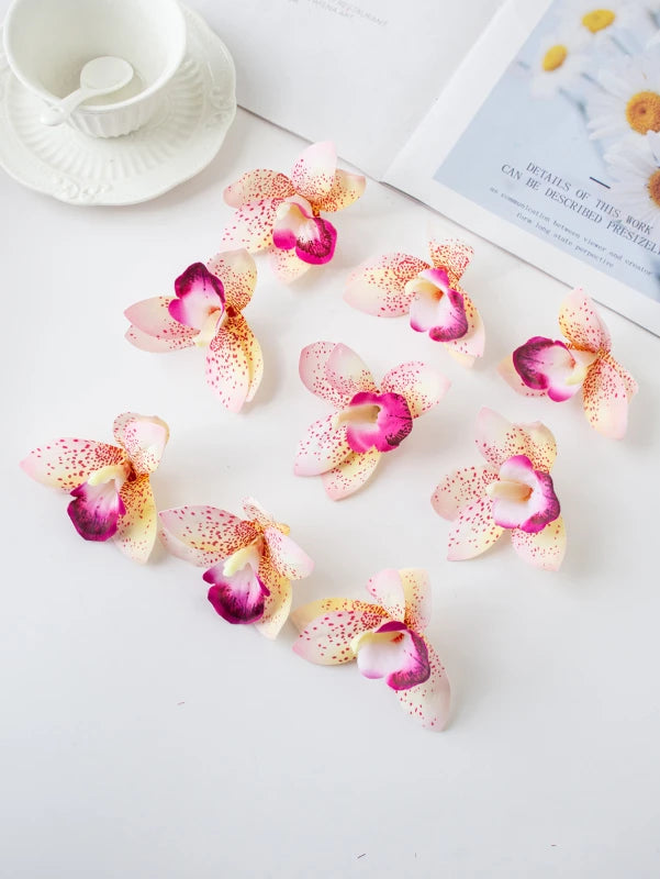 Artificial Orchid Flower Heads (50/100pcs) – Silk