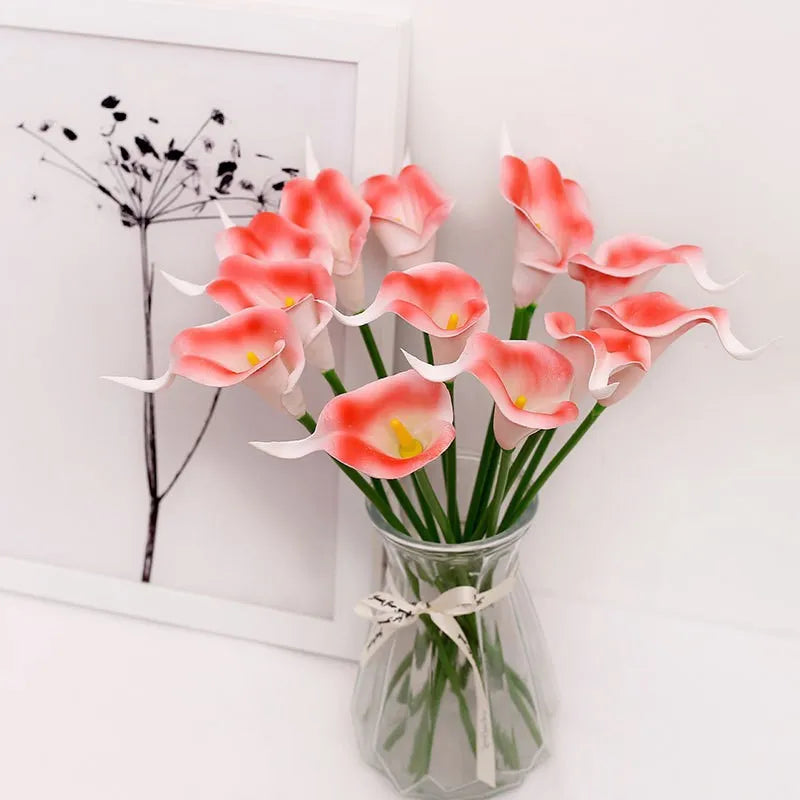 Bulk Real Touch Artificial Calla Lily Flowers (1/5/10/20 PCS) – Premium Latex Look Faux Calla Lily Bouquet