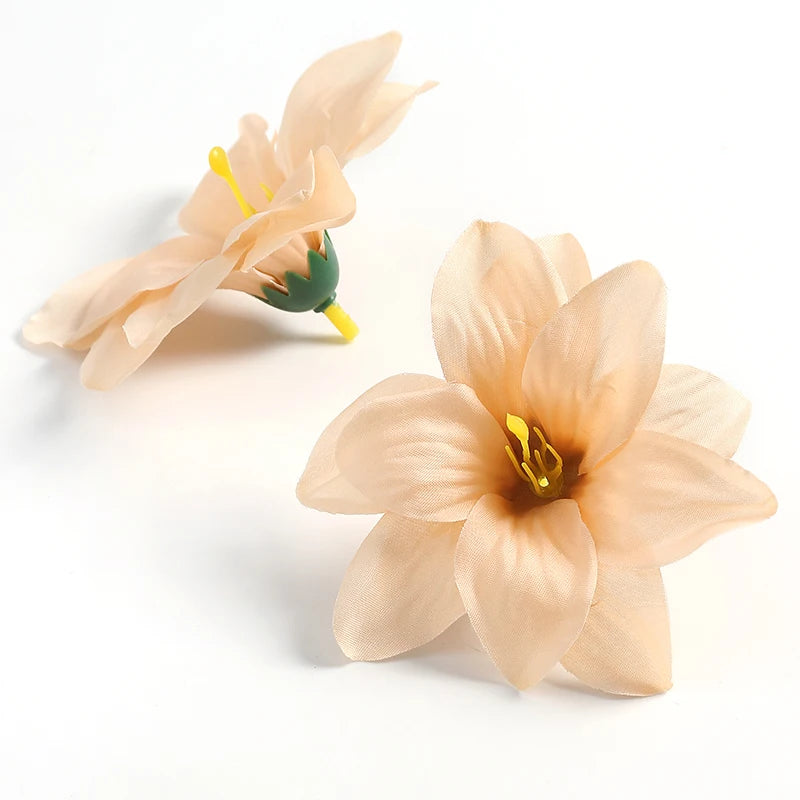 Artificial Silk Flower Heads Bulk (5/10PCS) – Artificial Carnation/Lily Flowers