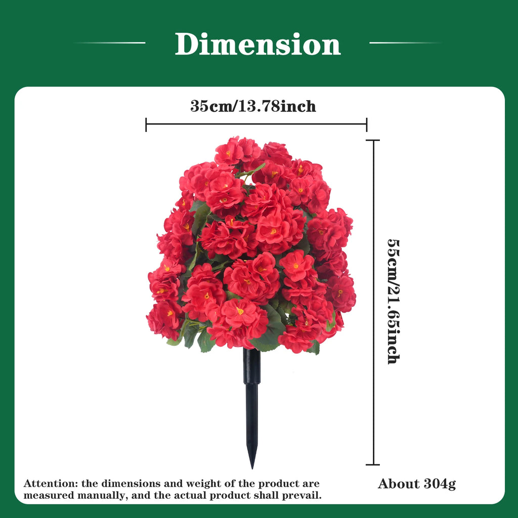 Artificial Begonia Flowers Bulk – Faux Bush Spikes for Outdoor Planters