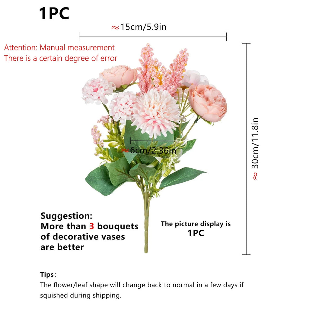 Artificial Peony Bouquet Bulk – Simulated Faux Peony Flower