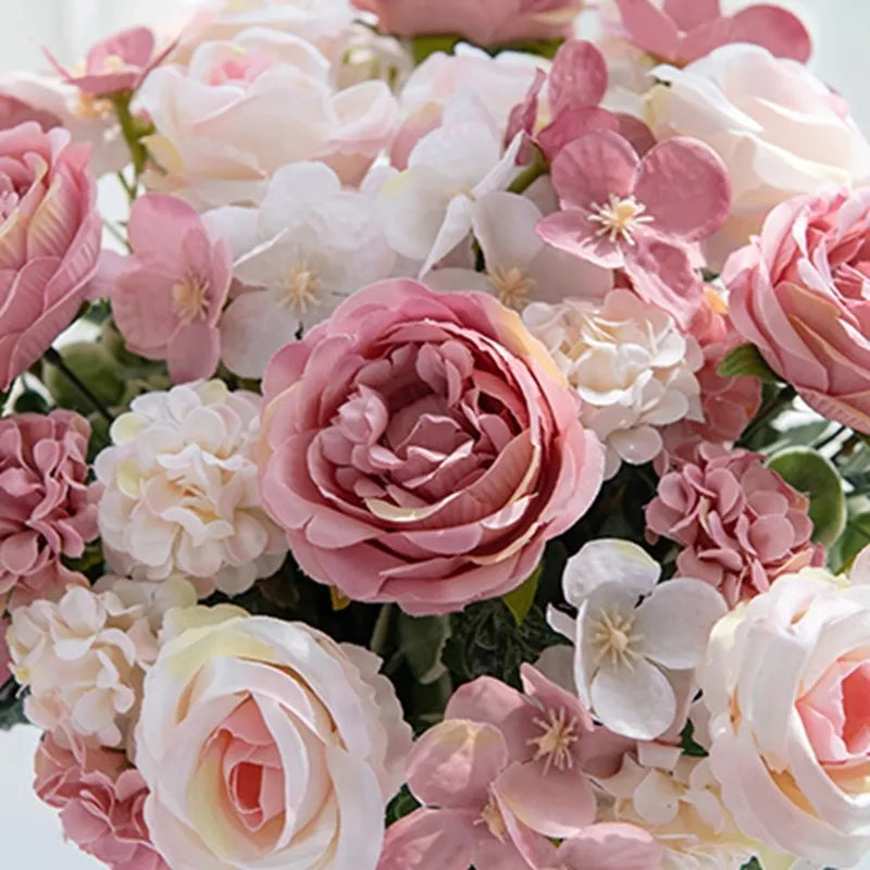 Bulk Artificial Rose Peony Hydrangea Wedding Bouquet