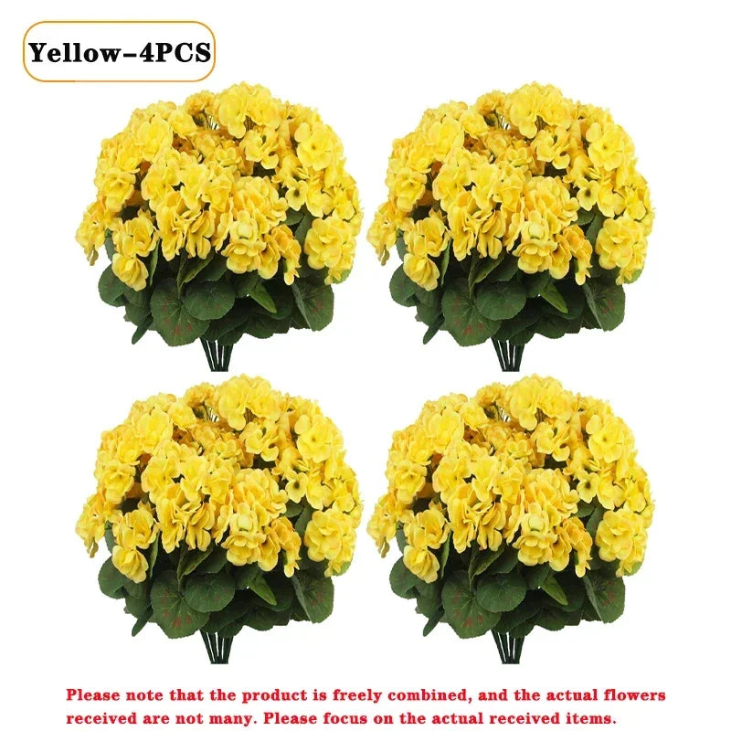1-8PCS UV Resistant Artificial Begonia Flowers – Realistic Faux Outdoor Flower Heads for Garden, Porch, Patio, Wedding Decor & Floral Arrangements