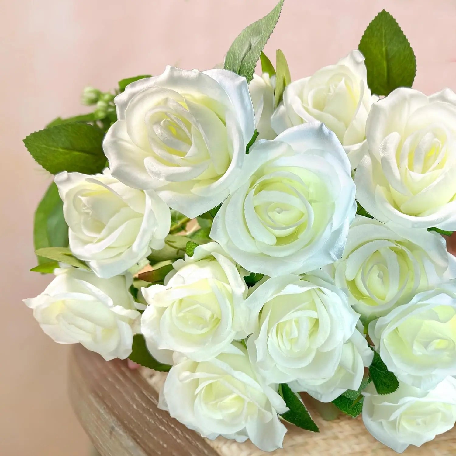 50PCS Bulk Artificial Velvet Roses – Faux Wedding Bouquet Flowers