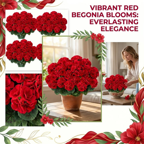 10pcs Artificial Begonia Flowers Bulk