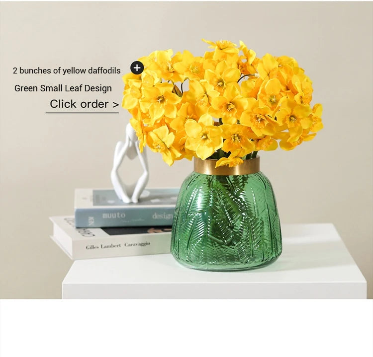 6/18PCS Realistic Faux Daffodil Flowers Bulk – Polyurethane Artificial Daffodil Bouquet