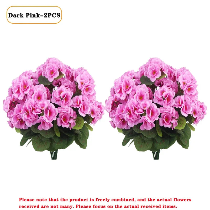 1-8PCS UV Resistant Artificial Begonia Flowers – Realistic Faux Outdoor Flower Heads for Garden, Porch, Patio, Wedding Decor & Floral Arrangements