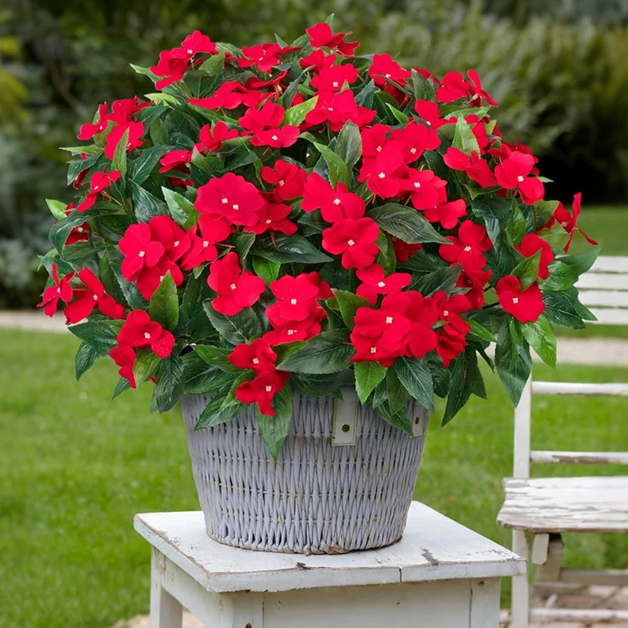 Artificial Silk Geranium Flower Bouquet – Fake Flowers for Outdoors