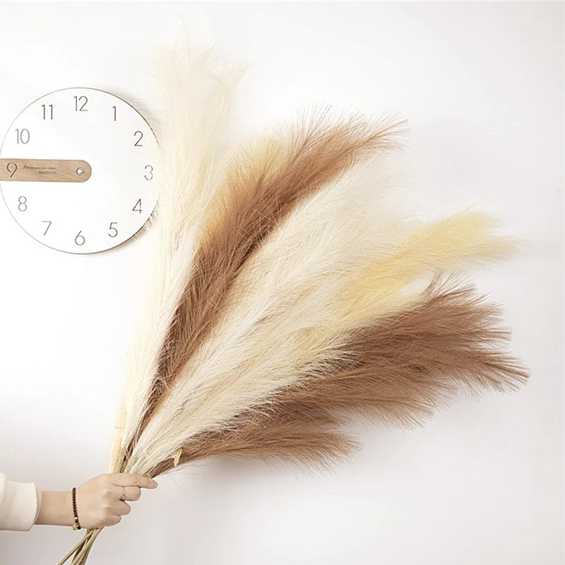 Artificial Pampas Grass Boho Bouquet Bulk (5–10 PCS) – Faux Reed Grass Stems