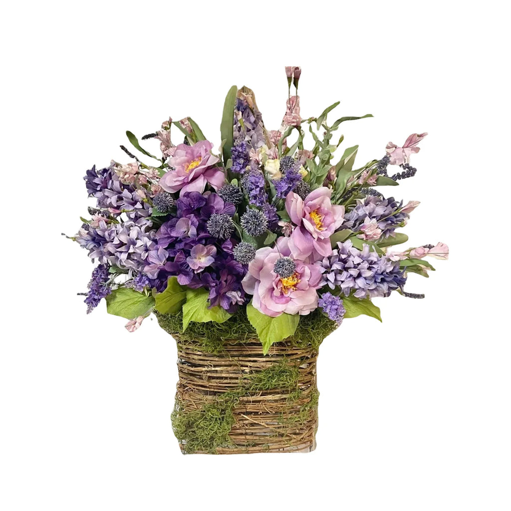 Artificial Flower Hanging Basket, Front Door Decor
