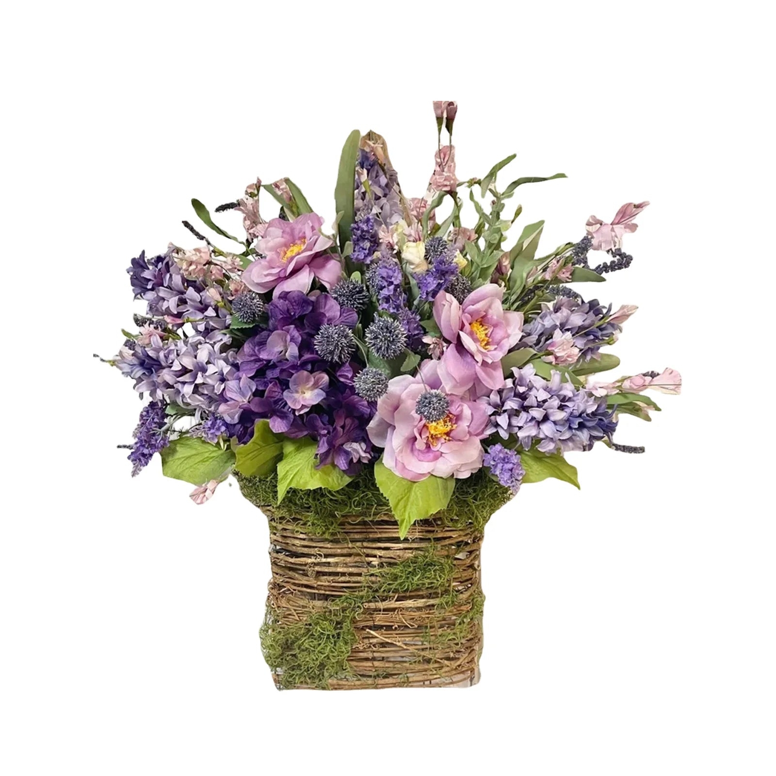 Artificial Flower Hanging Basket, Front Door Decor