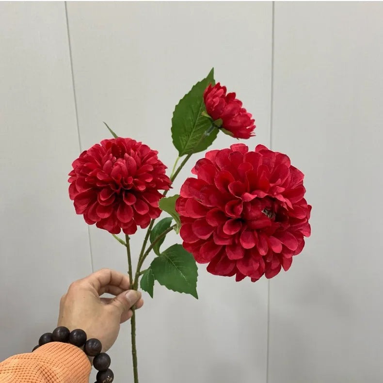 Lifelike Artificial Hydrangea Flowers Bulk – 3-Head Silk Hydrangea Branch