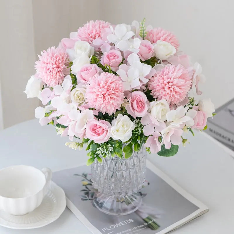 Artificial Rose & Chrysanthemum Bouquet