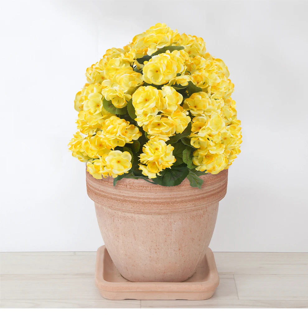 Artificial Begonia Flowers Bulk – Faux Bush Spikes for Outdoor Planters